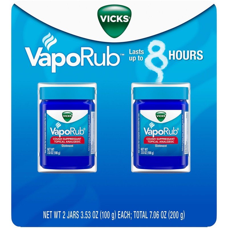 Vicks VapoRub Cough Suppressant Topical Analgesic Ointment Twin Pack (7.06  oz.)
